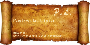Pavlovits Lívia névjegykártya